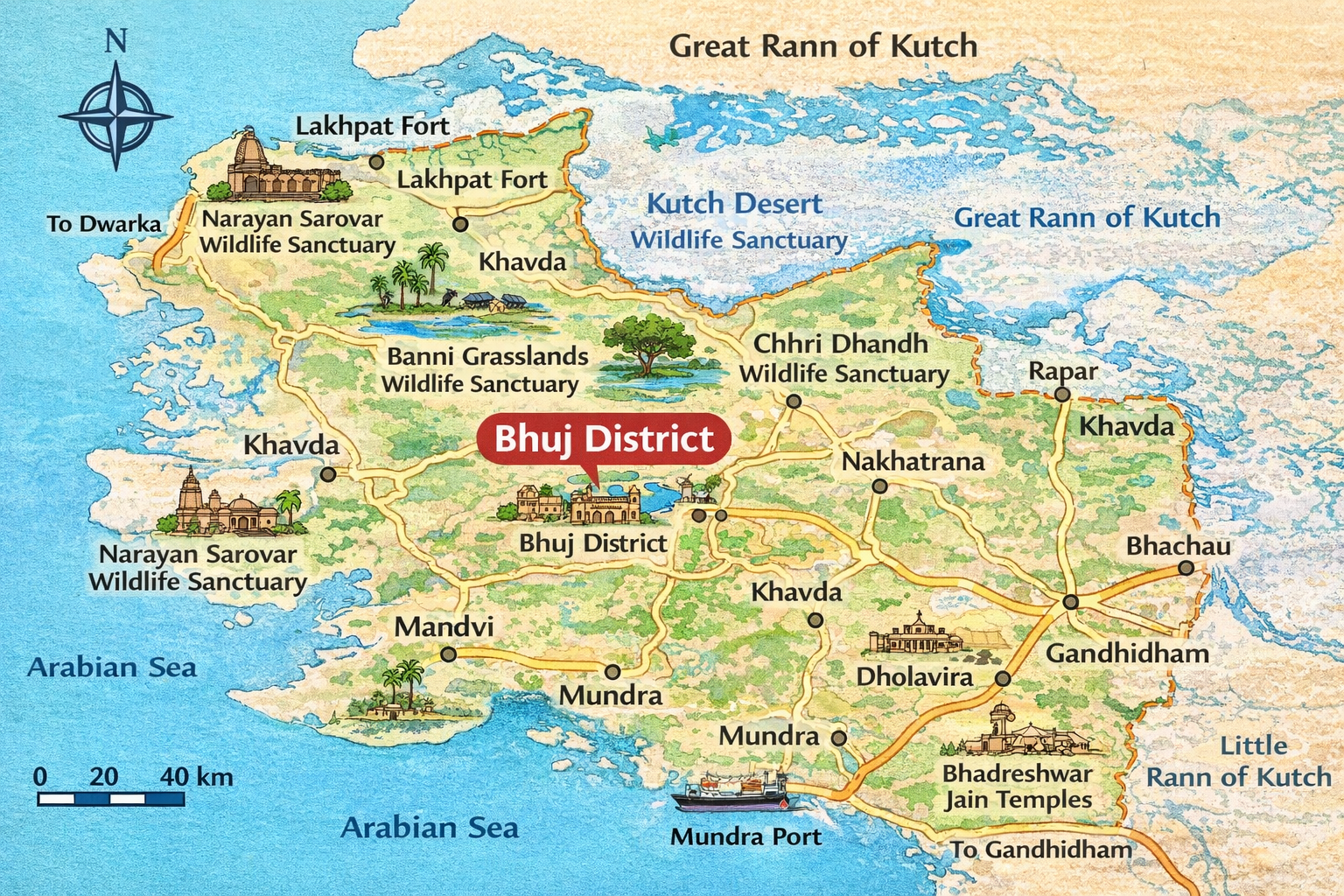 map of bhuj district, gujarat (1)